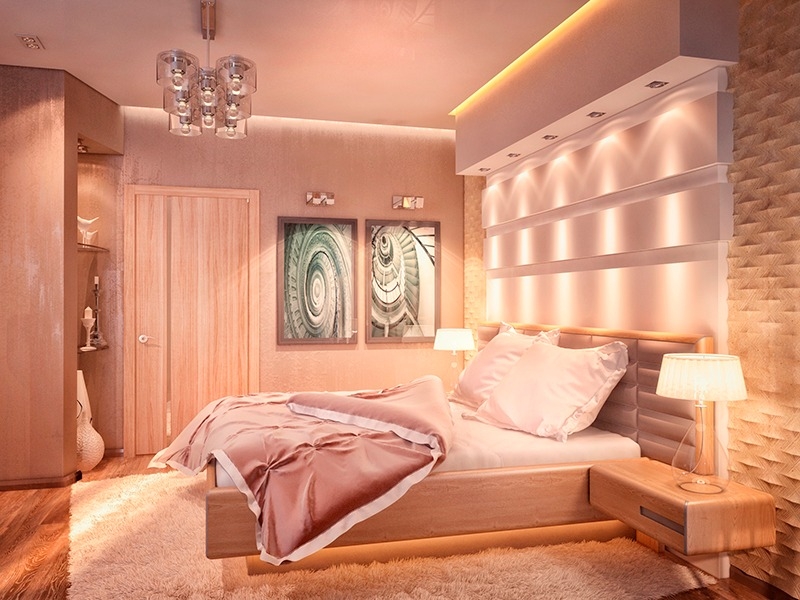 Спальня с акцентом на изголовье кровати - Дизайн интерьера квартиры на ул.  Василия Гольцова г. Тюмень (126 м2) - Квартиры - Дизайн интерьеров -