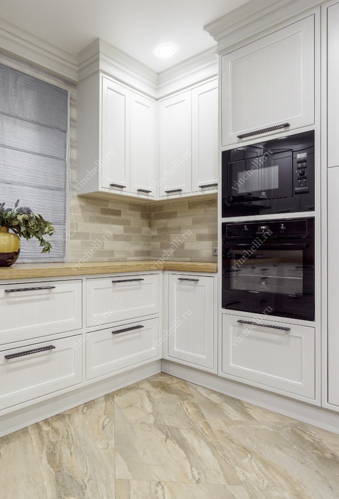 Белая кухня из массива White Oak 2 от производителя – цена, описание |  Винчелли