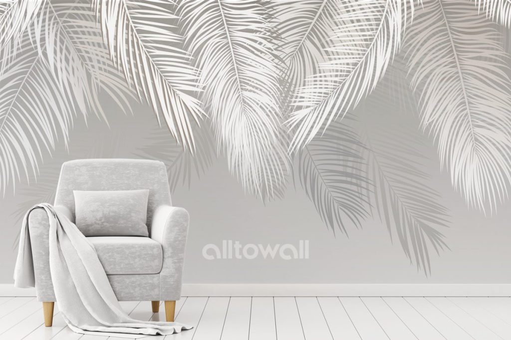 Листья пальмы-3. Обои на заказ - печать бесшовных дизайнерских обоев для  стен по своему рисунку