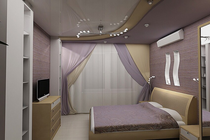 Всё про гипсокартонный потолок для спальни — идеи дизайна с фото