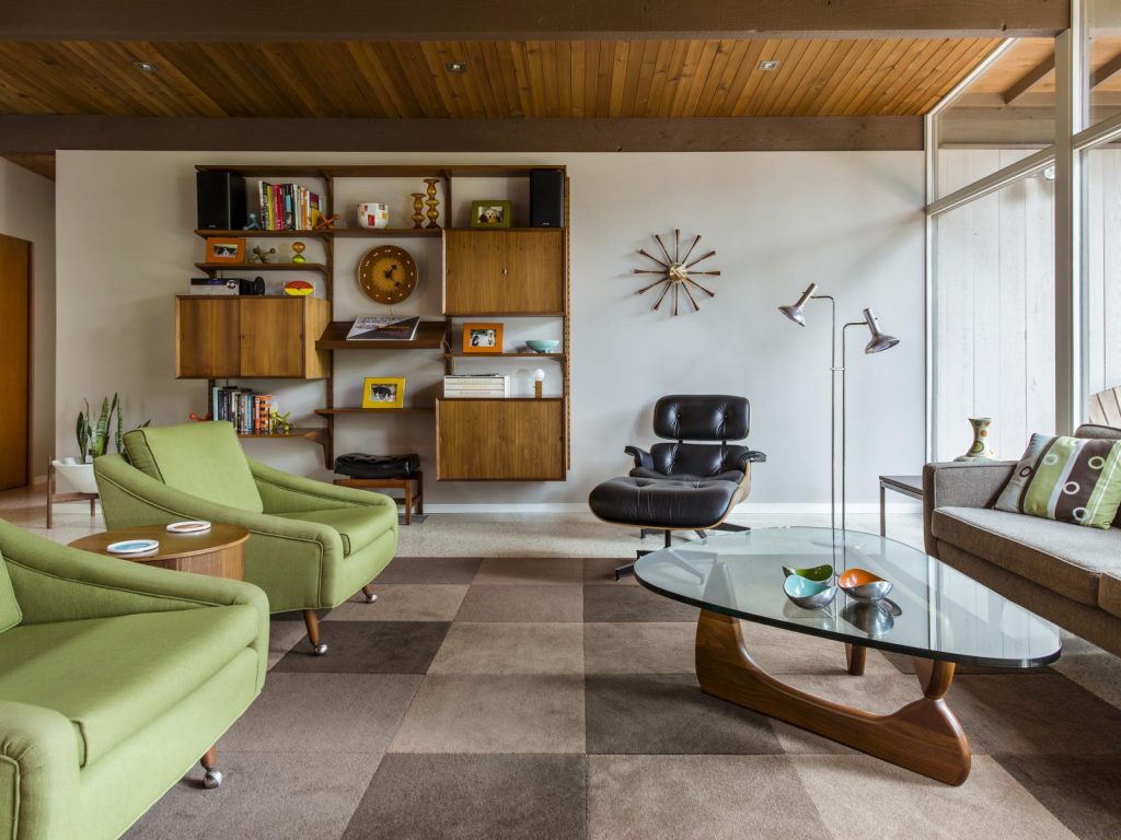 Гостиные в стиле ретро – 135 лучших фото-идей дизайна интерьера зала |  Houzz Россия