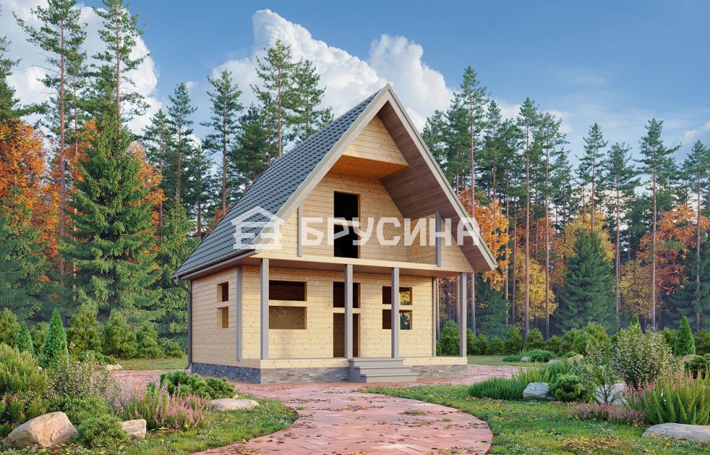Дом из бруса 6х6 «Деревенский», цена от 960000 руб - строительство в Москве  - Брусина