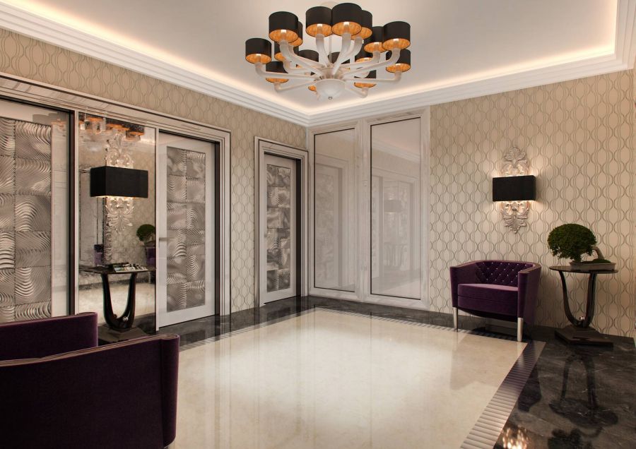 Дизайн гостиной в стиле арт-деко – HD фото интерьера в квартире на  Воробъевых горах