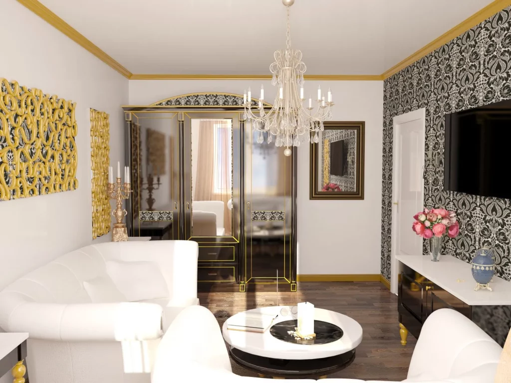 Дизайн гостиной в стиле ар-деко: превратите свою комнату в произведение  искусства [90 фото]