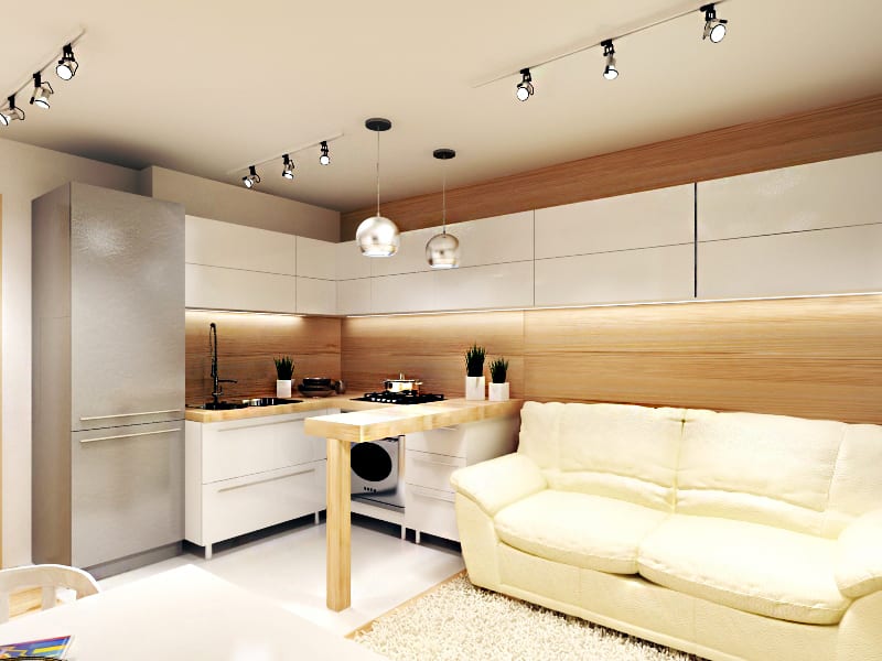 Кухня-гостиная 14 кв. м.: 50 фото идей дизайна интерьера с диваном и без