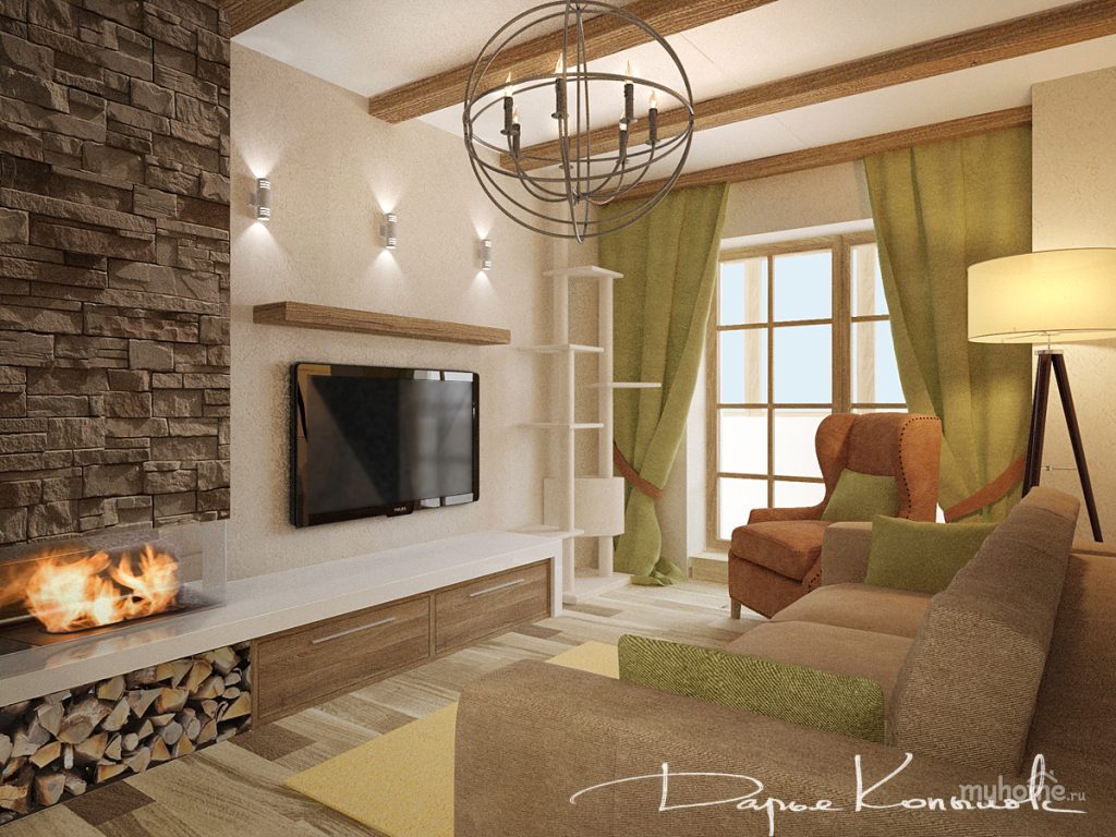 Дизайн гостиной в загородном доме » Современный дизайн на Vip-1gl.ru