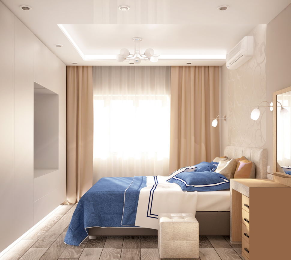 Спальня 11 кв.м в современном стиле ➤ смотреть фото дизайна интерьера