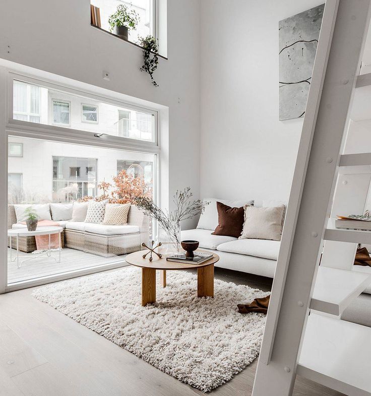 Small ground floor apartment, but with front garden and mezzanine (30 sqm)  〛◾ Photos ◾ Ideas ◾ Design