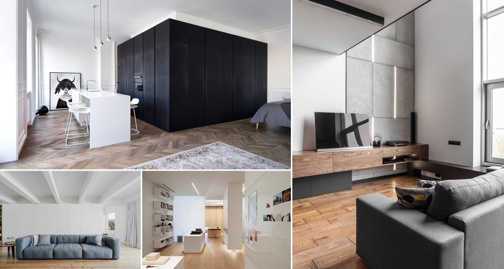 Стиль минимализм в интерьере квартиры: дизайн ванной, кухни, гостиной