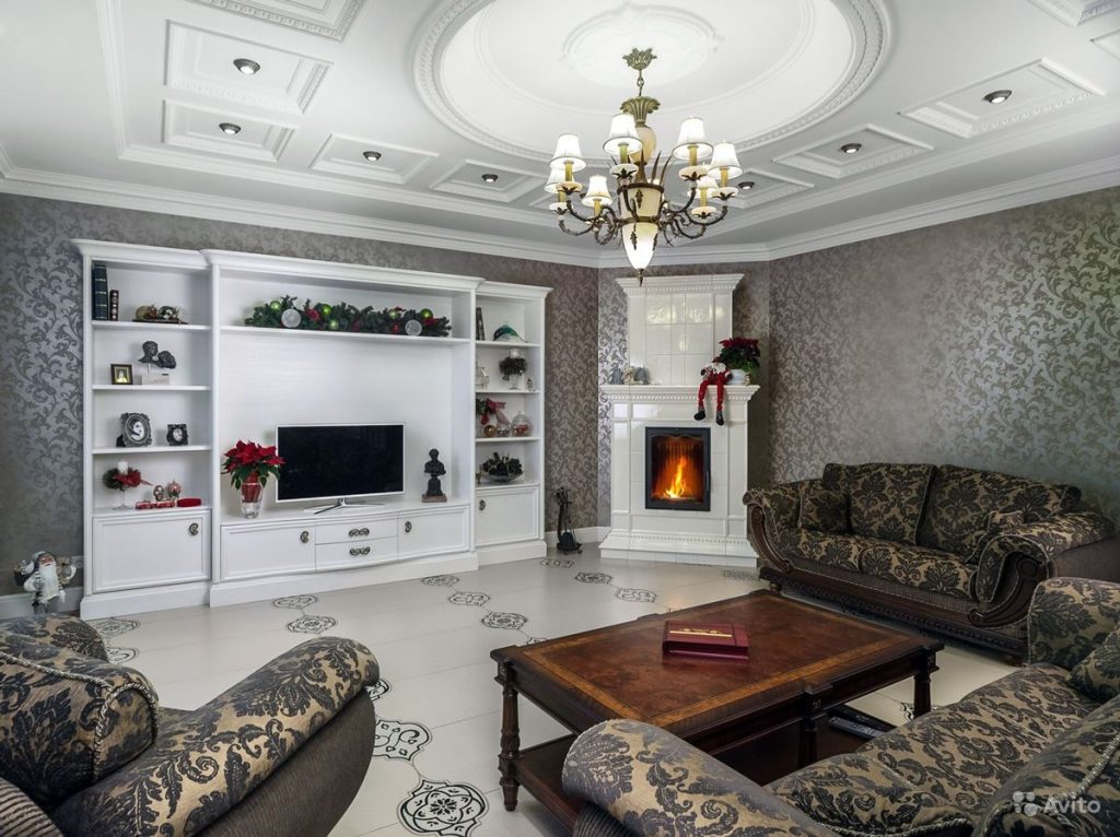 Дизайн гостиной с электрокамином фото » Современный дизайн на Vip-1gl.ru
