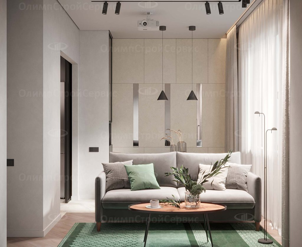 Дизайн интерьера 3-комнатной квартиры в ЖК Балтийский ✓ Заказать дизайн-проект  в современном стиле