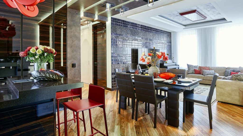 15 Визуализации кухня гостинная. Дизайн и ремонт квартиры в ЖК «Тополя» —  Баланс противостояния