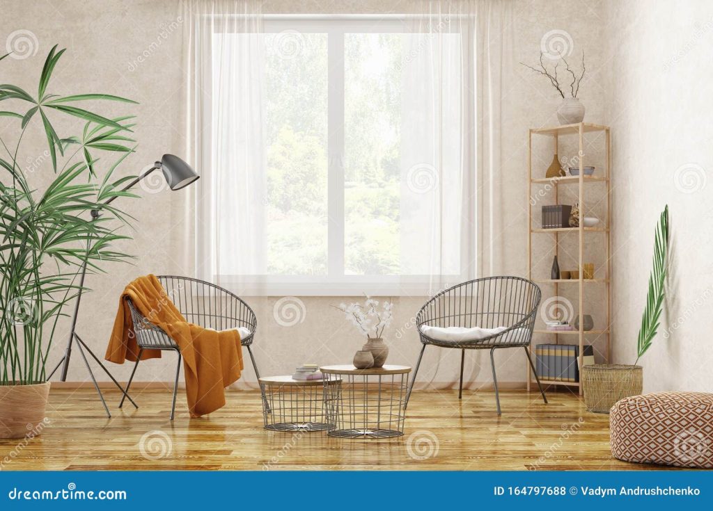 Дизайн интерьера современной гостиной с двумя креслами и кофейными столами  3d рендерингом Иллюстрация штока - иллюстрации насчитывающей померанцово,  иллюстрация: 164797688