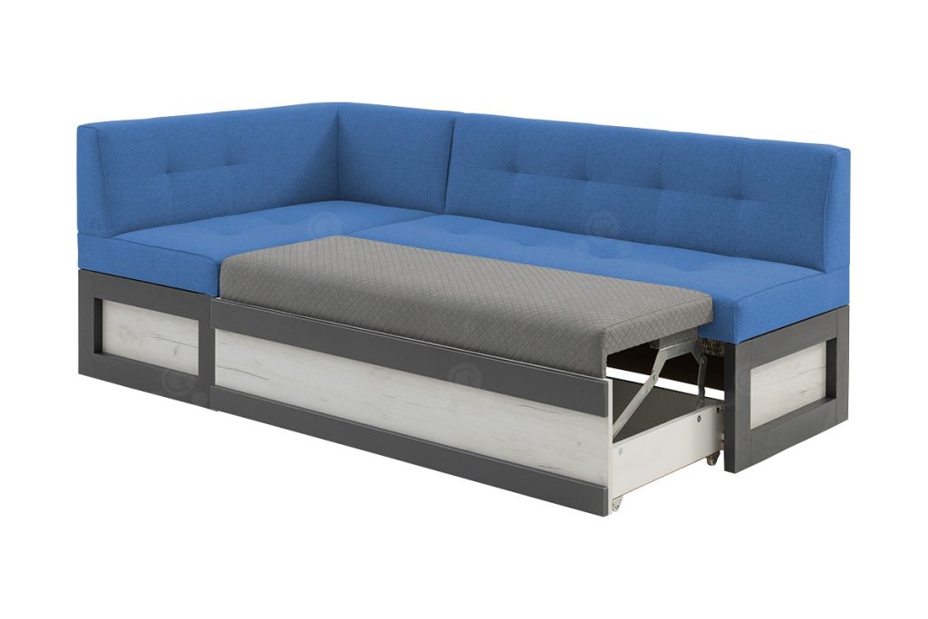 Угловой диван «Нойс» Цвет: Синий, Размер: 117х112 фабрика Седьмая Карета