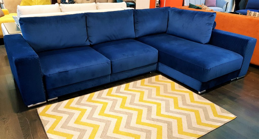 Торино Blue угловой диван | Мягкая мебель Soft Life
