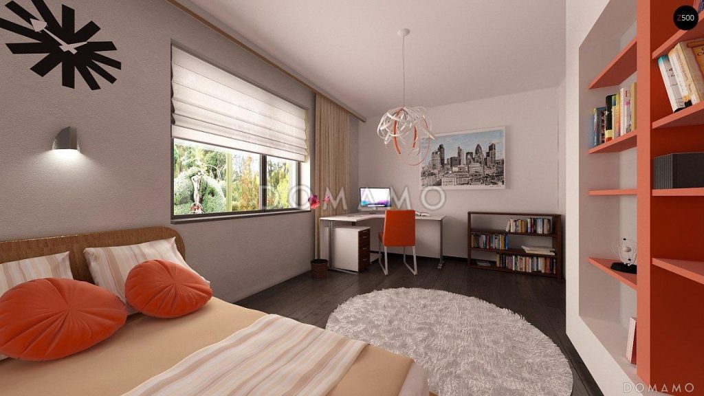 Проект классического одноэтажного дома из кирпича с тремя спальнями и  светлой гостиной D1138 | Каталог проектов Домамо