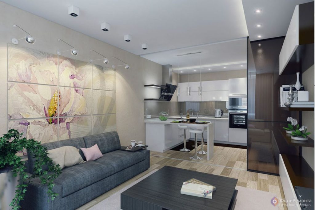 Дизайн кухни-гостинной 16 кв м » Картинки и фотографии дизайна квартир,  домов, коттеджей