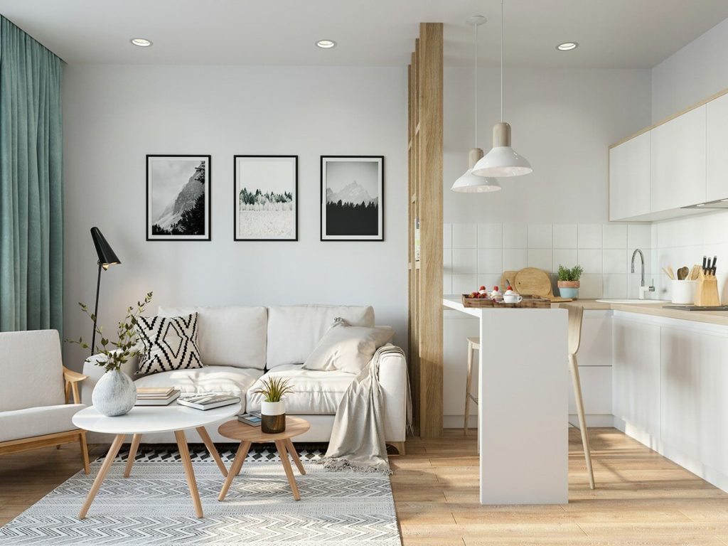 Скандинавский стиль в интерьере квартиры студии (64 фото)