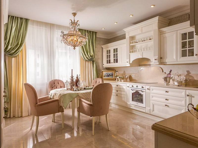 Кухня-гостиная в классическом стиле: варианты дизайна и фото интерьеров