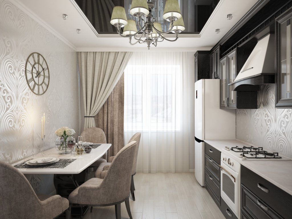 Дизайн кухни в двухкомнатной квартире - 58 фото