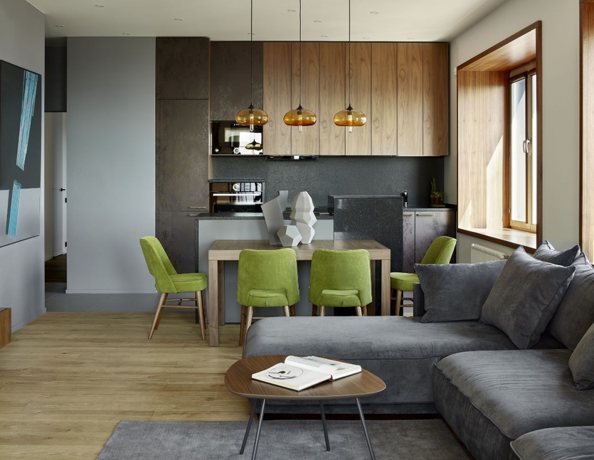 Дизайн кухни-гостиная 2023 с фото: в современном стиле, новинки, мебель,  обои, тренды, фото интерьера