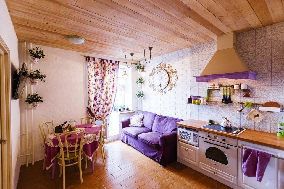 Кухня-гостиная в стиле прованс: 40 фото, идеи дизайна