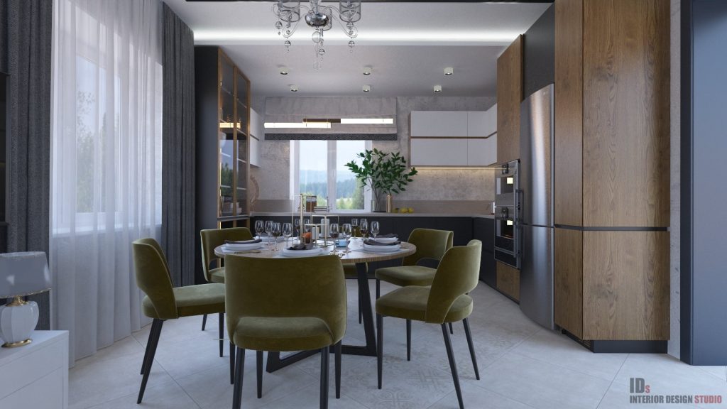кухня-гостиная в частном доме » Студия дизайна Interior Design Studio -  Дизайн квартир, коттеджей, домов и других помещений в Тюмени