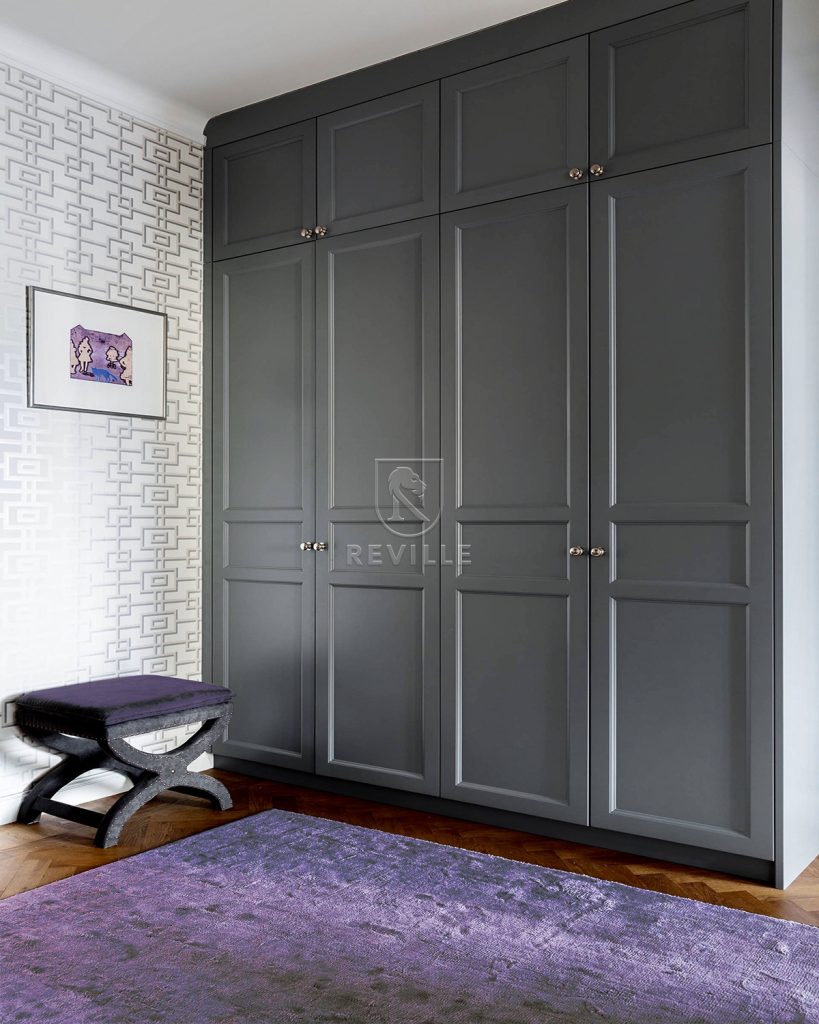 Встроенный шкаф серого цвета «Гисен» в скандинавском стиле